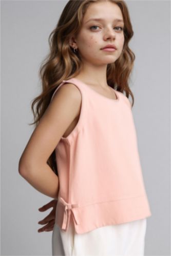 Kız Çocuk - Genç Kız Açık Gülkurusu Çizgili Bluz Kız Çocuk