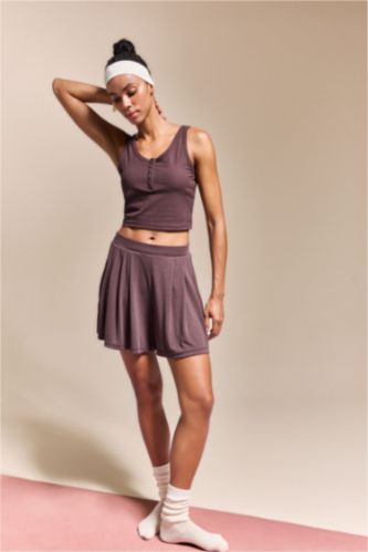 Woman Brown Standard Fit Sports Shorts