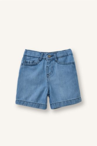 Erkek Bebek Mavi %100 Pamuk Jean Şort Erkek Bebek