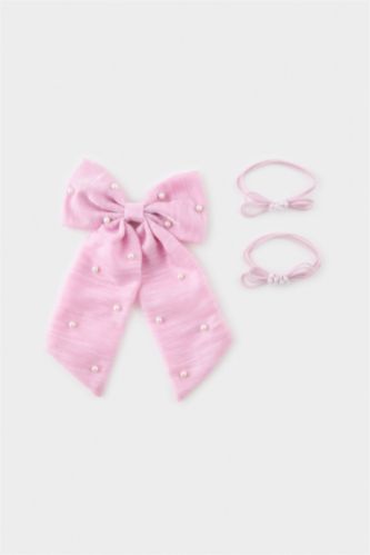 Kız Çocuk - Genç Kız Pembe 3'lü Saç Aksesuarı Kız Çocuk