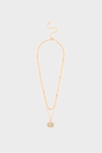 Kadın Altın Kadın 2'li Kolye