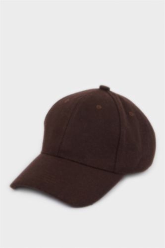 Erkek Kahve Melanj Erkek Basıc Düz Kaşe Cap Şapka