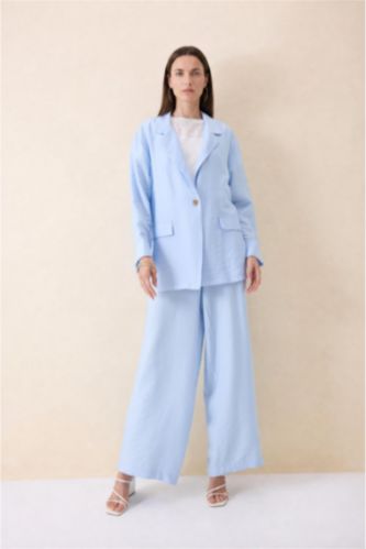 Women Light Blue Regular Fit Long Sleeve Shirt