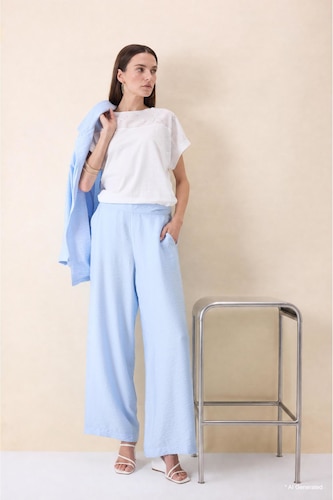 Kadın Açık Mavi Regular Fit Pantolon