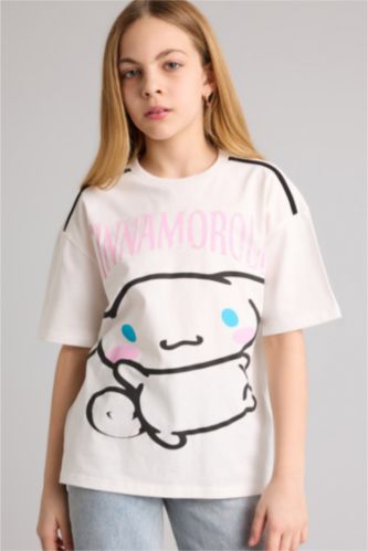 Kız Çocuk - Genç Kız Ekru Hello Kıtty Oversıze Tişört Kız Çocuk