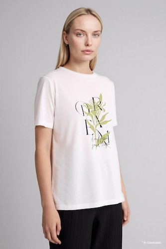 Regular Fit Crew Neck Floral T-Shirt