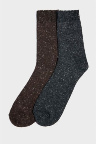 Erkek Karma Erkek 2'li Yün Kışlık Çorap