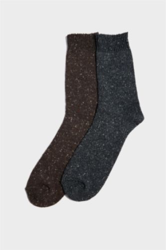 Erkek Karma Erkek 2'li Yün Kışlık Çorap