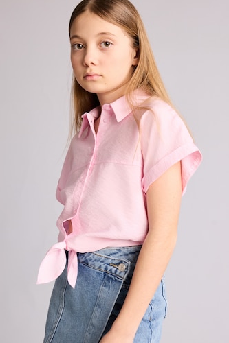Young Girls - Teen Girls Pink Regular Fit Short Sleeve Shirt