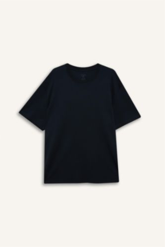 رجال كحلي 100% Cotton Plus Size T-Shirt