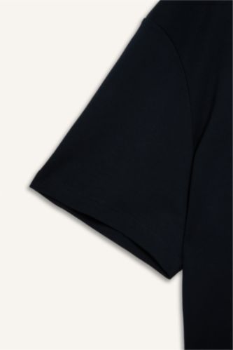 Erkek Lacivert %100 Pamuk Tişört