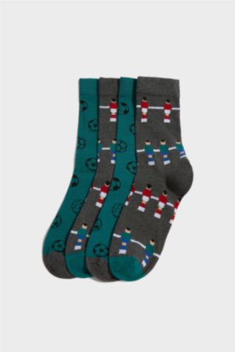 أولادي MIXED شرابات طويلة اولادي قطن - 4 قطع