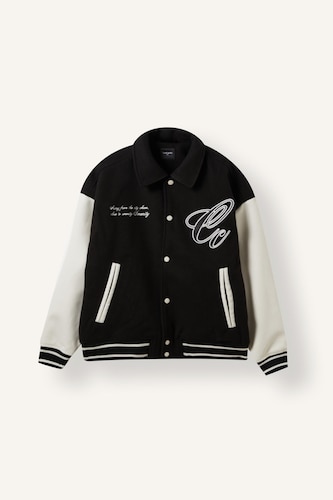 Blouson bomber oversize à boutons-pression