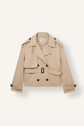 Waterproof Regular Fit Belted Twill Trench Coat