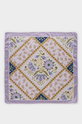 Woman Floral Satin Scarf