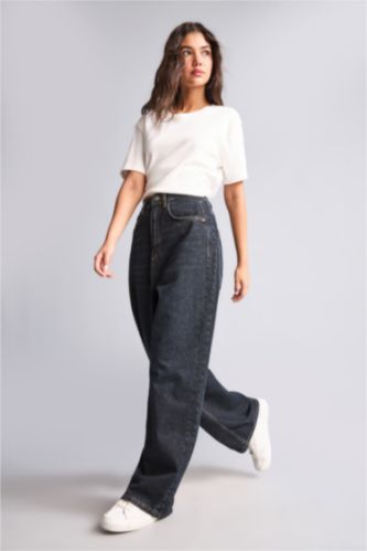 Women Black Baggy Fit Trousers