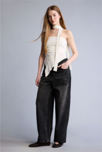 Kadın Siyah Denim Pantolon