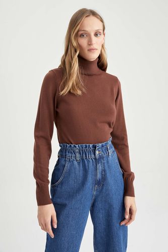 Basic Turtleneck Cashmere Textured Extra Soft Relax Fit Knitwear Sweater
