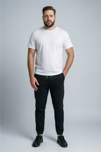MAN Black Regular Fit Trousers