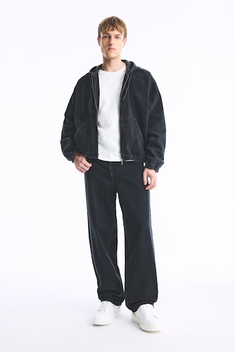 Men Black Super Baggy Fit Trousers