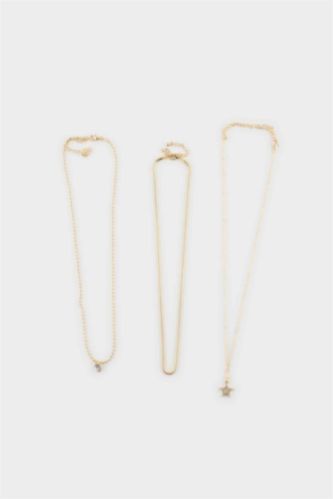 Kadın Altın Kadın 3'lü Kolye