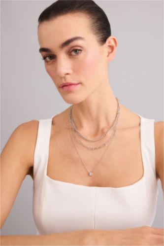 Kadın Gümüş Kadın 3'lü Kolye