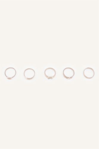 Women Gümüş 5 Piece Ring