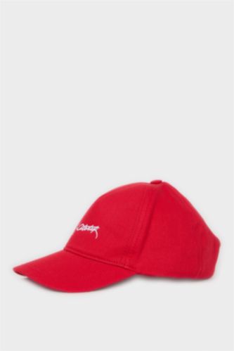 Young Girls - Teen Girls Red Girl Cotton Embroidered Hat