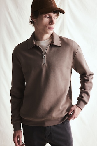 Regular Fit Polo Neck Heavyweight Sweatshirt