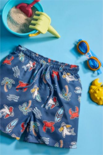 Baby Boys Indigo Baby Boy Regular Fit Printed Swim Shorts
