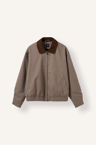 Veste matelassée à col contrasté à carreaux Coupe régulière