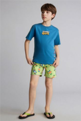 Erkek Çocuk - Genç Erkek Açık Yeşil Stumble Guys Şort Erkek Çocuk