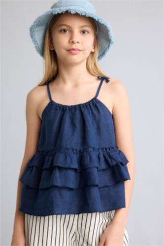 Young Girls - Teen Girls NAVY Regular Fit Short Sleeve Shirt