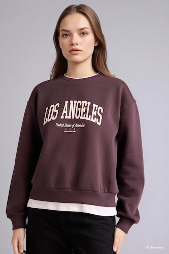 Relax Fıt Baskılı Sweatshirt
