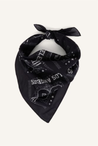 Man Anthracite Man Printed Shawl