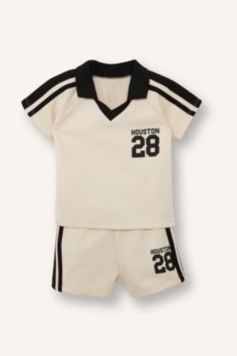 Baby Boys Light Stone Baby Boy Slogan Print 2 Piece Set