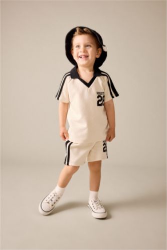 Baby Boy Light Stone Baby Boy Slogan Print 2 Piece Set