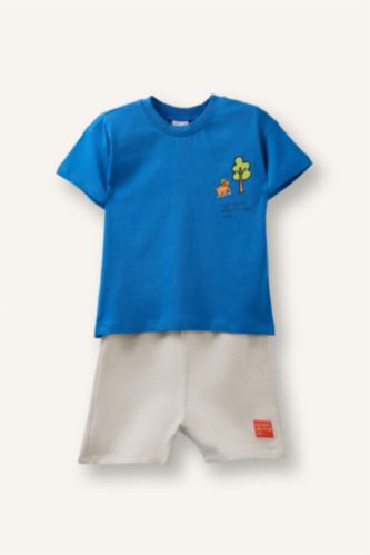 Baby Boy Blue Baby Boy 2 piece Regular Fit T-Shirt Shorts Set