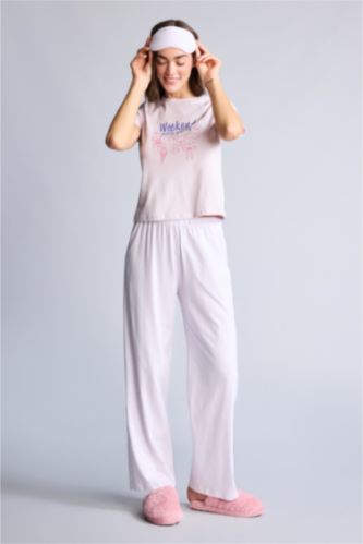 Kadın Pembe Regular Fıt Kısa Kollu 2'li Takım