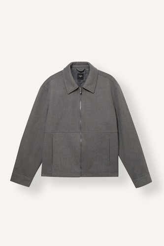 Regular Fit Lined Wool Blend Polo Collar Jacket