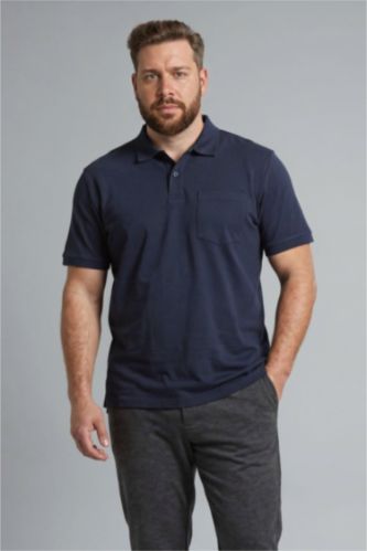 Erkek Lacivert %100 Pamuk Büyük Beden Polo Tişört