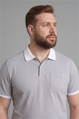 HOMME Gris Polo à manches courtes Coupe régulière