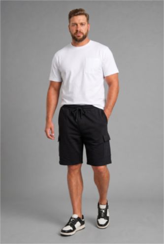 MAN Black Relax Fit Thin Sweatshirt Fabric Regular Hem Tall Short
