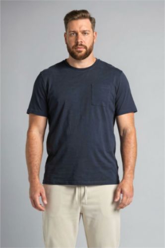 Erkek Lacivert %100 Pamuk Büyük Beden Tişört