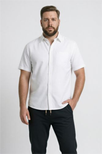 Erkek Beyaz Regular Fıt Pamuklu