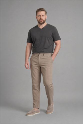 Men Beige Regular Fit Trousers