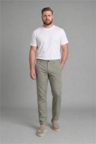 Men Light Khaki Regular Fit Trousers