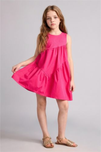 Kız Çocuk - Genç Kız Fuşya Kolsuz Elbise Kız Çocuk