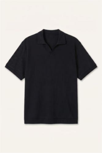 HOMME Noir Polo grande taille à manches courtes Coupe régulière