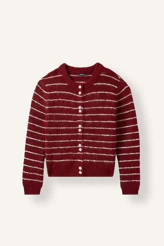 Cardigan en mélange de laine à col rond Coupe régulière